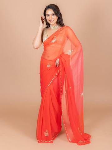 Ranas Pechy pink Shaded Saree