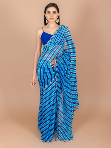 Ranas Sequins Work Leheriya Saree