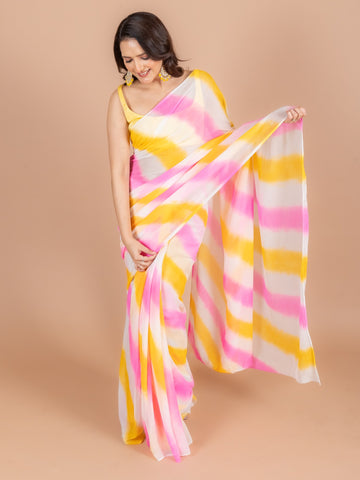 Ranas Multicolor Leheriya Saree