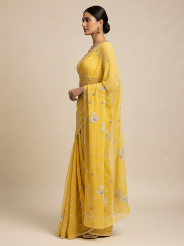 Ranas Pure Chiffon Sequine Work Saree