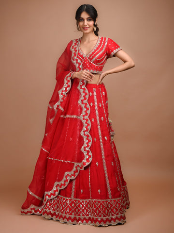 Ranas Red Gota Patti Lehenga