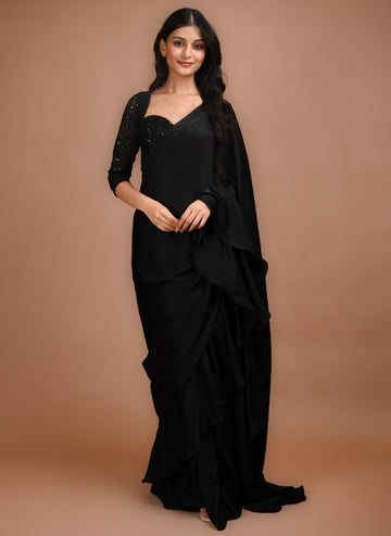 Ranas Black Designer Saree