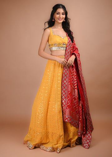 Ranas Yellow Lakhnavi Lehenga