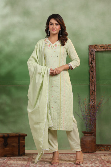 Ranas Sea Green Color Cotton Suit