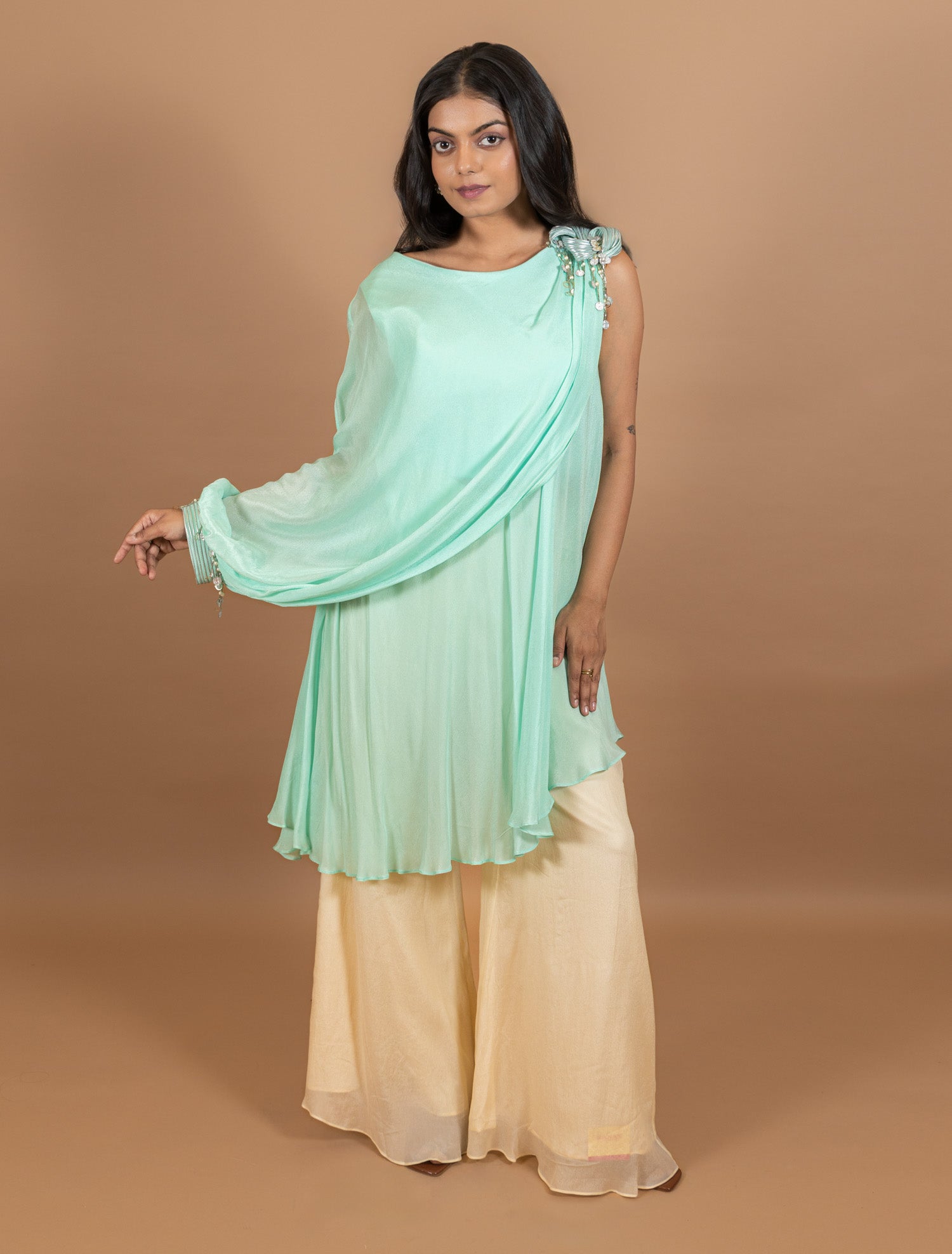 Ranas Sea Green Color party Dress Ranas Sea Green Color party Dress