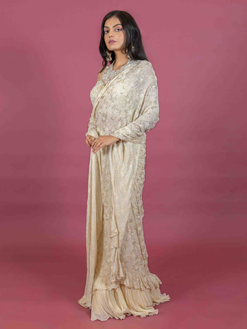 Ranas Sequine & Resham Work Drape Saree