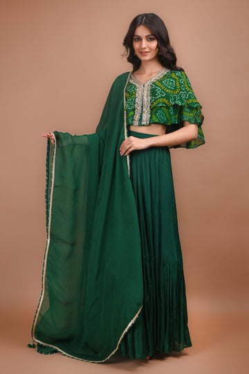 Ranas Bottle Green Lehenga