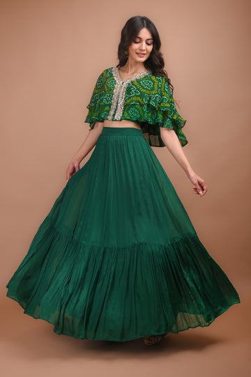 Ranas Bottle Green Lehenga
