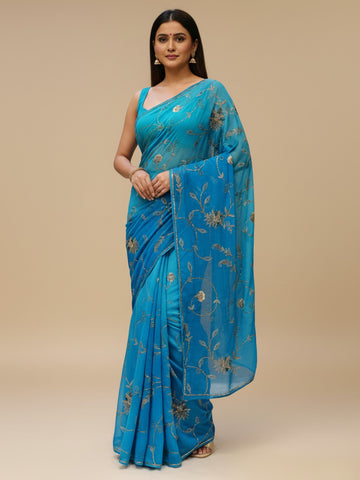 Ranas Aari & Sequine Work Saree