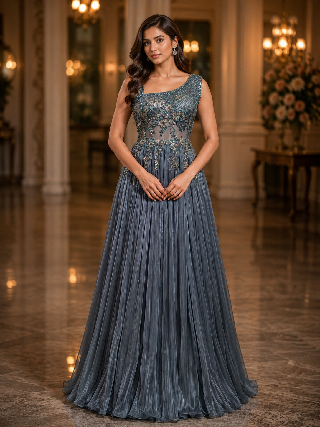Ranas Grey Color Party Wear Gown