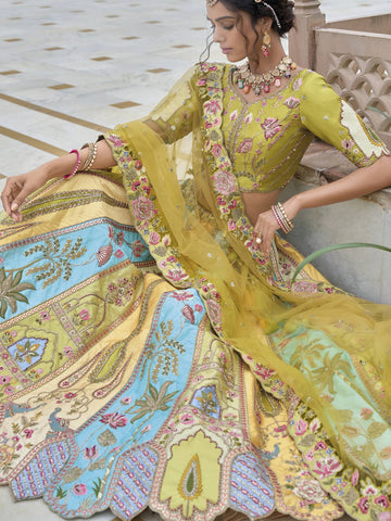Multi Color Beautiful Traditional Designer  Lehenga