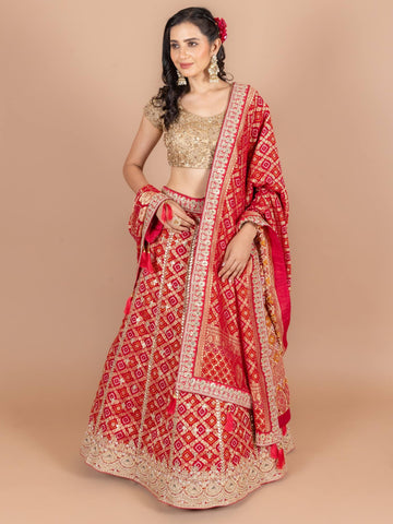 Ranas Red Ghatchola Lehenga