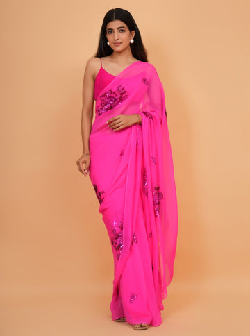 Ranas Pure Chiffon Sequine Saree