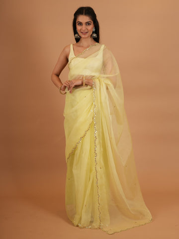 Ranas Pista Green Sequin work Saree