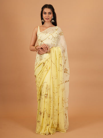 Ranas Pure Chiffon Sequin work Saree