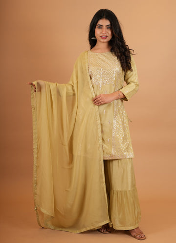 Ranas Pittan work Sharara Set