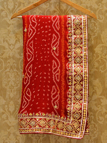 Ranas Red Bandhej Saree