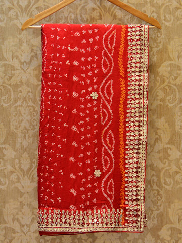 Ranas Red Bandhej Saree