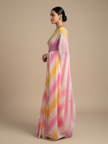 Ranas Pure Chiffon Leheriya Saree