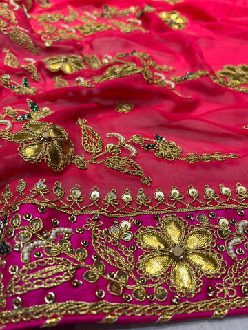 Ranas Gota Patti & Marori Work Saree