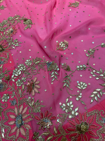 Ranas Peach & Pink Shaded Saree