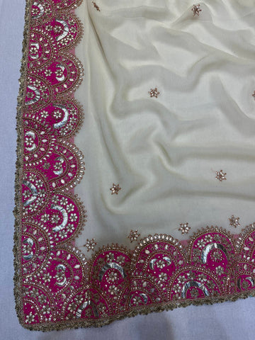 Ranas Off White Gota Patti Saree