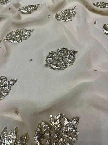 Ranas Beige Sequine Work Saree