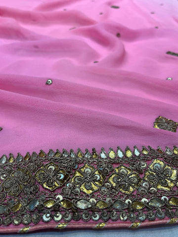 Ranas Pink Color Georgette Saree