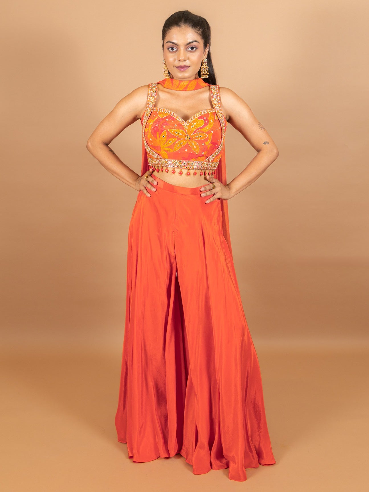 strapless open back dress Orange Western Abstract Geometric Printed Maxi Dress – The Perfect Touch SA