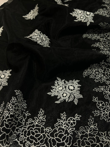 Ranas Black Color Organza Saree