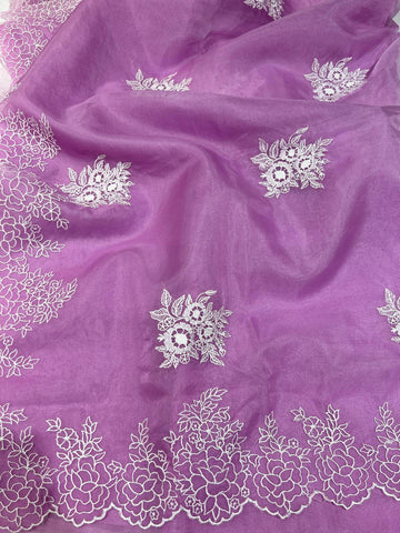 Ranas lavender Color Organza Saree