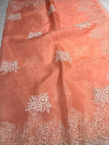 Ranas Peach Color Organza Saree