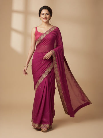 Ranas Pure Chiffon Party Wear Saree