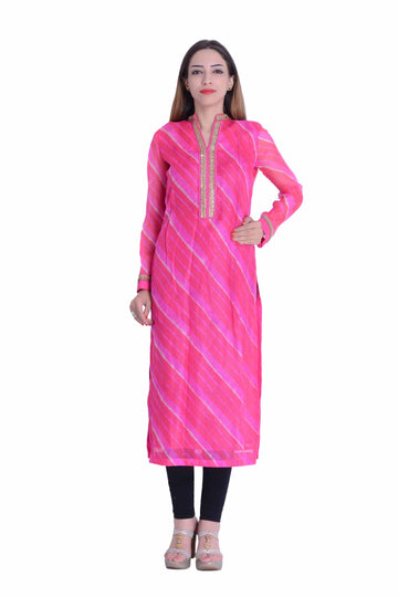 Kota Silk Kurti In Pink Color