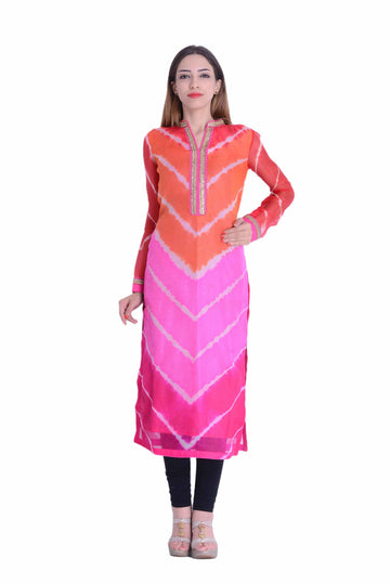 Designer Kurti In Multi Leheriya