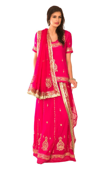 Ranas Rani Georgette Gota Patti Sequins Work Rajputi Poshak