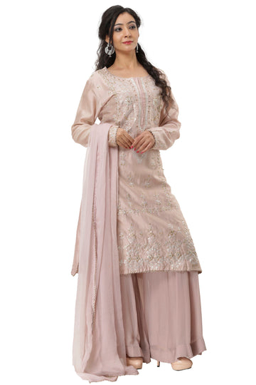 Ranas Movish Pink Chanderi Suit