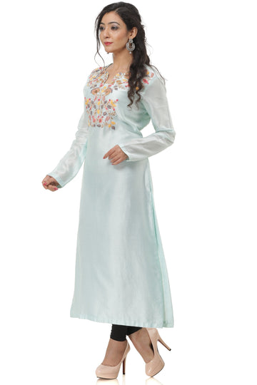 Ranas Sky Blue Chanderi Kurti