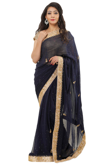 Ranas Blue Color Gota Patti Saree