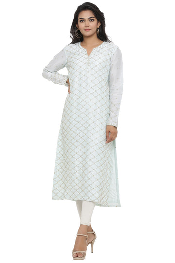 Ranas Sky Blue Chanderi Kurti