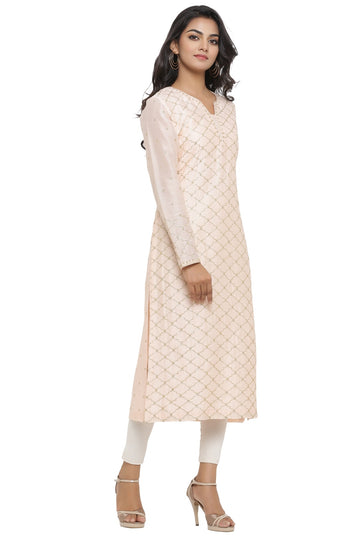 Ranas Peach Chanderi Kurti