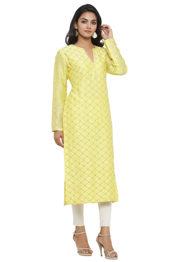 Ranas Yellow Color Chanderi Kurti