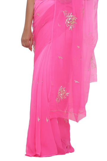 Ranas Pink Shaded Pure Chiffon Saree