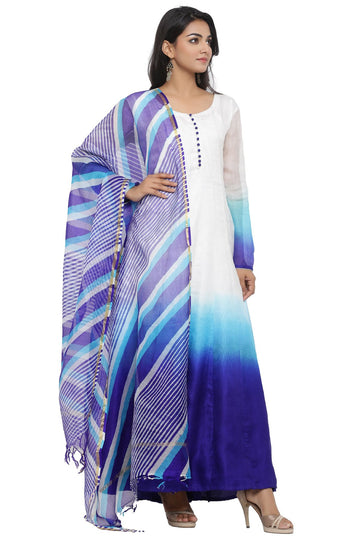 Ranas White & Blue Shaded Suit