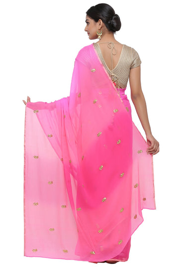 Ranas Pink Shaded Gota Patti Saree