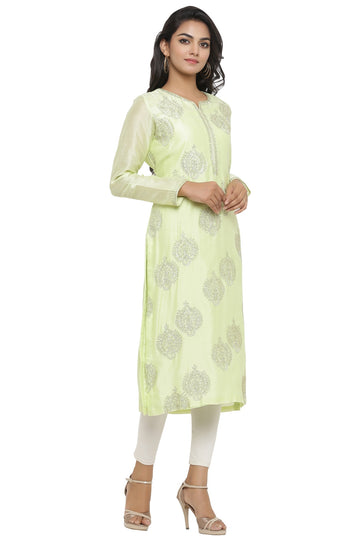 Ranas Light Green Chanderi Kurti