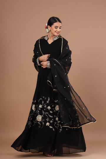 Ranas Black color Anarkali Suit