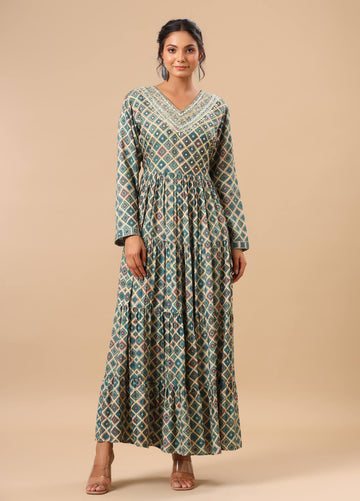Ranas Multi color Printed Gown