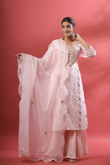 Ranas Baby Pink Plazo Set