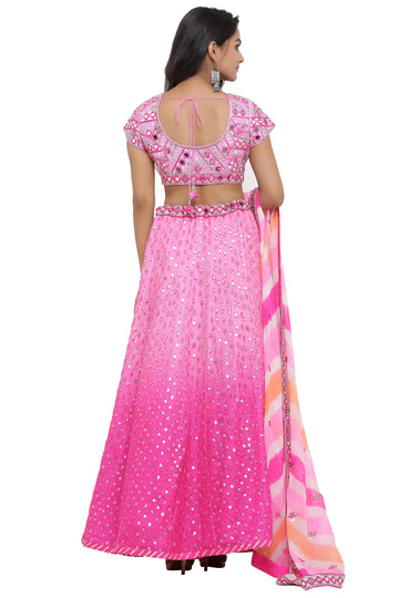 Ranas Pink Shaded Gota Patti Lehenga
